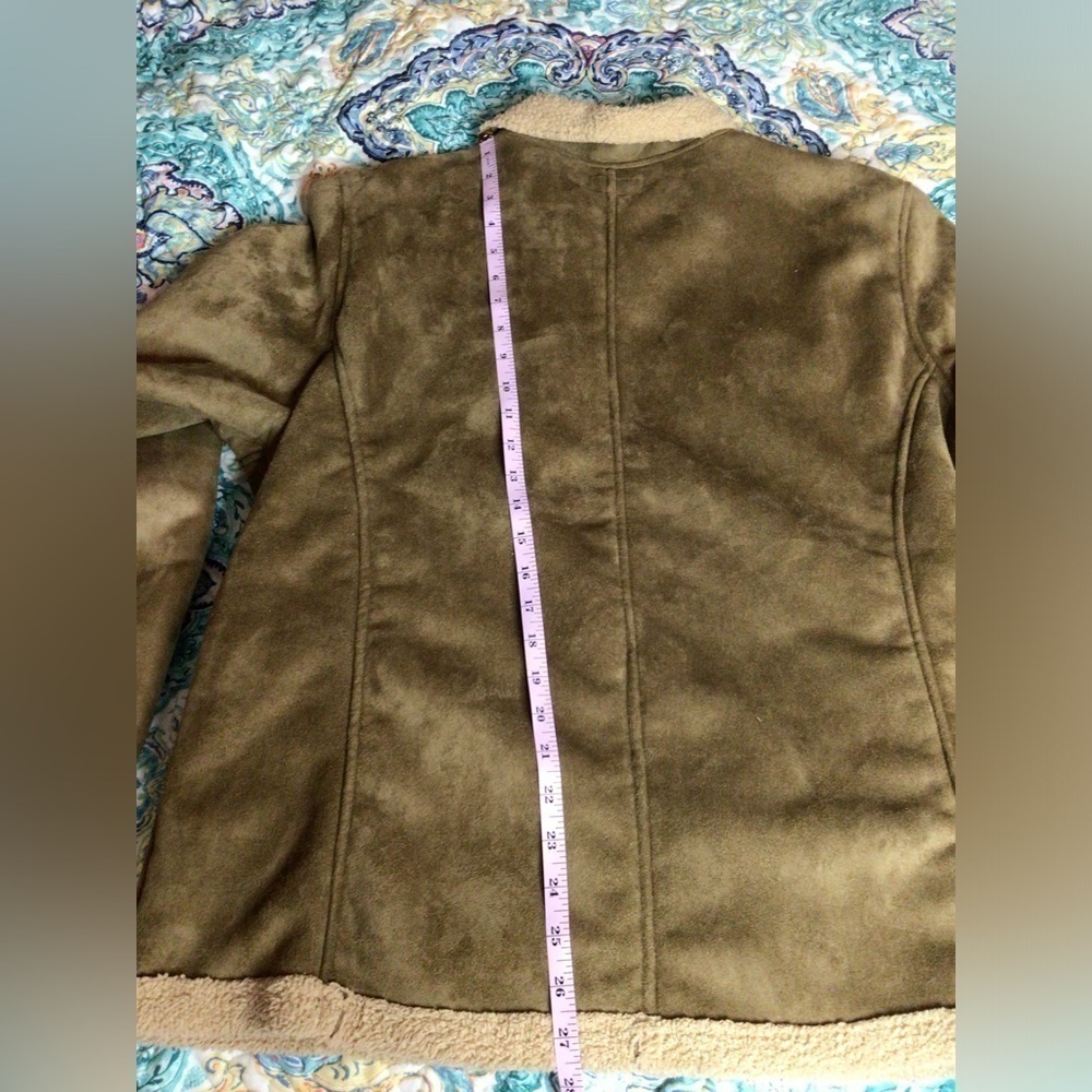 Tan Faux Suede Sherpa-Lined Jacket 2xl. (1aa) - Picture 7 of 12